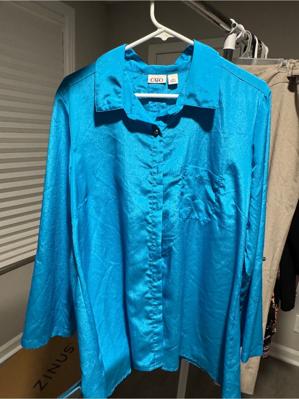Cato Vibrant Turquoise Satin Shirt